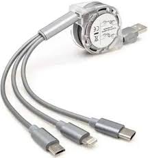 VoltEdge Retractable 3-in-1 Travel Cable